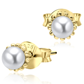 Gold Plate Pearl Ball Stud Earring STS-3368-GP